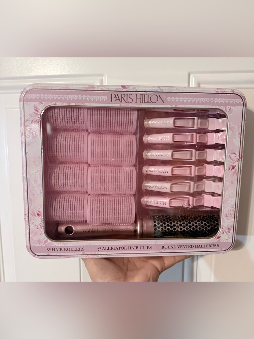 Paris Hilton Pink Roller & Clip Styling Set with Round Vented Brush